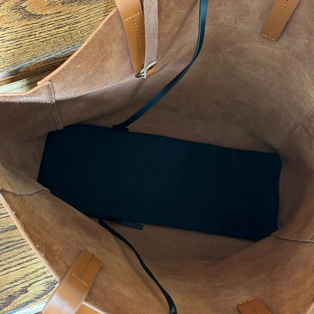 Co Lab Leather Tote Bag with Detachable Pouch